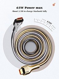 LDNIO καλώδιο USB-C σε USB-C LC651C, 65W, 1m, χρυσό 6933138601211