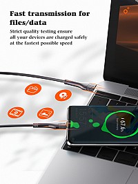 LDNIO καλώδιο USB-C σε USB-C LC651C, 65W, 1m, χρυσό 6933138601211