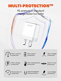 LDNIO φορτιστής τοίχου A2528M με καλώδιο, 2x USB-C, 35W, MFi, λευκό 6933138700280