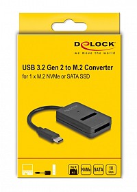 DELOCK αντάπτορας USB-C σε M.2 NVMe PCIe/SATA SSD 64198, 10Gbps 64198