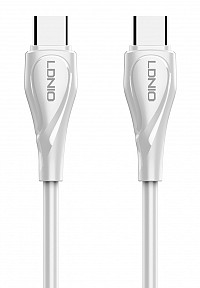 LDNIO καλώδιο USB-C σε USB-C LC611C, 65W PD, 1m, λευκό 6933138601099