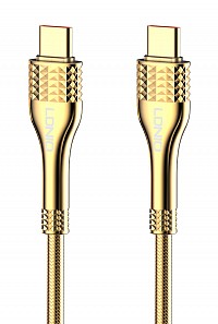 LDNIO καλώδιο USB-C σε USB-C LC651C, 65W, 1m, χρυσό 6933138601211