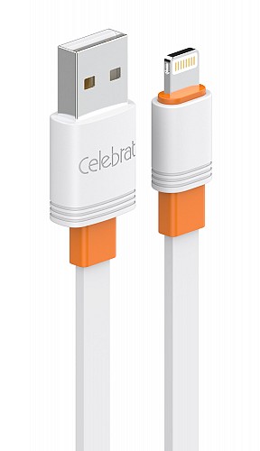 CELEBRAT καλώδιο Lightning σε USB CB-33L, flat, 12W, 1m, λευκό CB-33A-L-WH