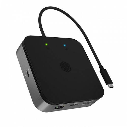 Σταθμός σύνδεσης 7 θυρών με πολλαπλές λειτουργίες και με ενσωματωμένο καλώδιο USB4 Gen 3x2 Type-C ICY BOX IB-DK408-C41