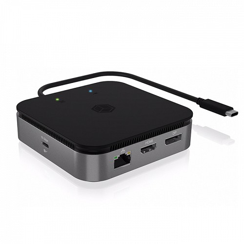 Σταθμός σύνδεσης 7 θυρών με πολλαπλές λειτουργίες και με ενσωματωμένο καλώδιο USB4 Gen 3x2 Type-C ICY BOX IB-DK408-C41