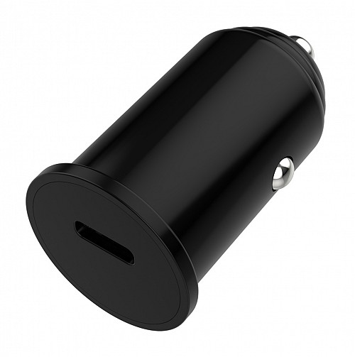 POWERTECH φορτιστής αυτοκινήτου PT-1146, USB-C, 20W PD, μαύρος PT-1146