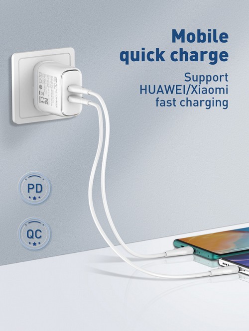 LDNIO καλώδιο USB-C σε USB-C LC611C, 65W PD, 1m, λευκό 6933138601099