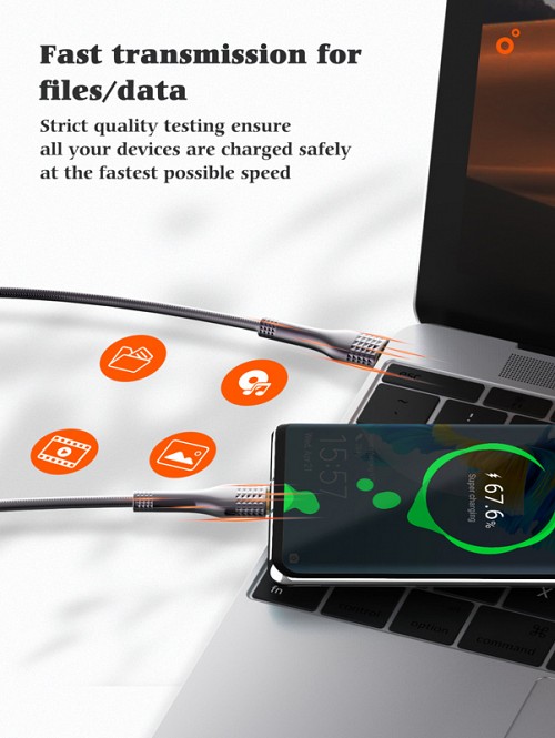 LDNIO καλώδιο USB-C σε USB-C LC651C, 65W, 1m, χρυσό 6933138601211