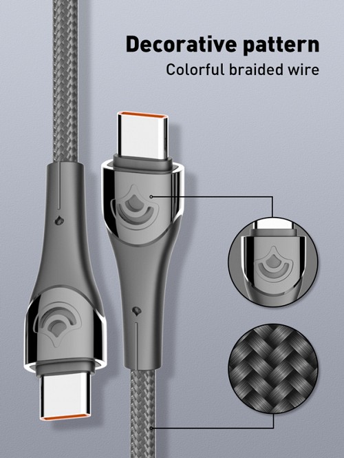 LDNIO καλώδιο USB-C σε USB-C LC861C, 65W PD, 1m, γκρι 6933138601310
