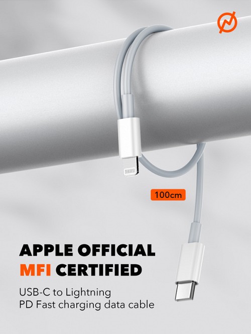 LDNIO φορτιστής τοίχου A2528M με καλώδιο, 2x USB-C, 35W, MFi, λευκό 6933138700280