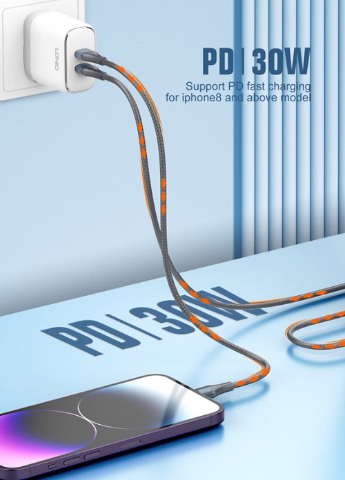LDNIO καλώδιο Lightning σε USB-C LC631I, 30W PD, 1m, πράσινο 5210131078631