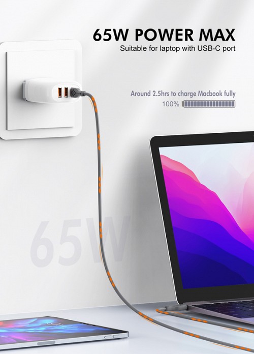 LDNIO καλώδιο USB-C σε USB-C LC811C, 65W PD, 1m, γκρι 6933138601358