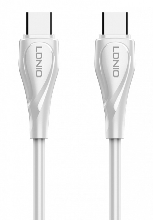 LDNIO καλώδιο USB-C σε USB-C LC611C, 65W PD, 1m, λευκό 6933138601099