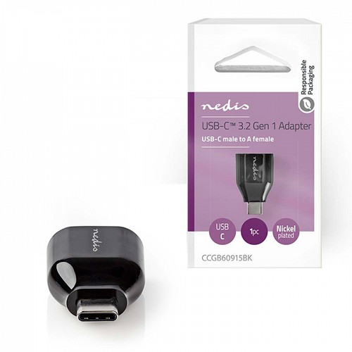 Αντάπτορας USB 3.2 Gen 1x1 A θηλ. - USB-C αρσ., σε μαύρο χρώμα NEDIS CCGB60915BK