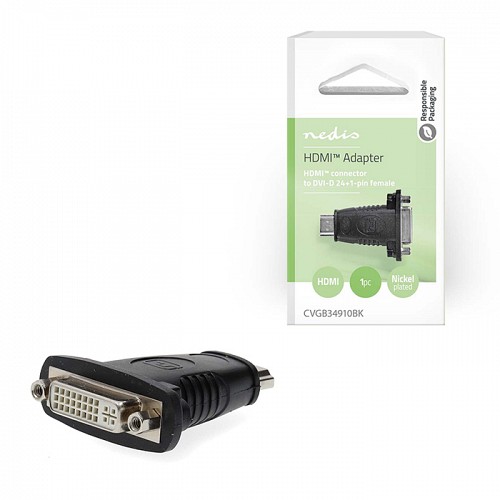 Αντάπτορας HDMI αρσ.- DVI-D θηλ NEDIS CVGB34910BK