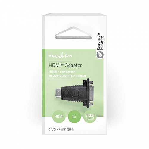 Αντάπτορας HDMI αρσ.- DVI-D θηλ NEDIS CVGB34910BK