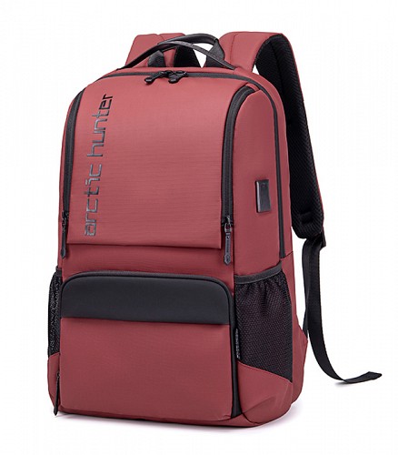 ARCTIC HUNTER τσάντα πλάτης B00532, θήκη laptop 15.6, USB, 28L, κόκκινη B00532-RD
