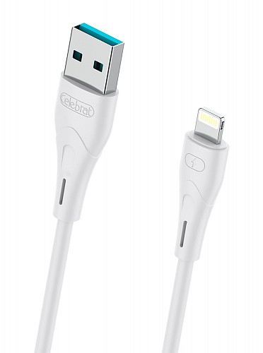 CELEBRAT καλώδιο Lightning σε USB CB-18I, 12W 2.4A, 480Mbps, 1m, λευκό CB-18I-WH