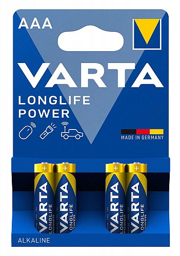 VARTA αλκαλικές μπαταρίες Longlife Power, AAA/LR03, 1.5V, 4τμχ 4008496559749