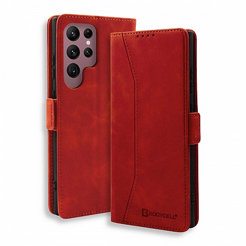 Bodycell Book Case Pu Leather Samsung S24 Ultra Red