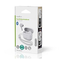 Bluetooth ακουστικά handsfree με θήκη ασύρματης φόρτισης, σε λευκό χρώμα NEDIS HPBT2400WT