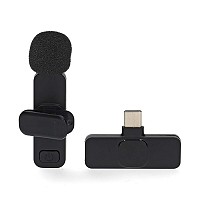 Ασύρματο μικρόφωνο πέτου με έξοδο USB Type-C, ιδανικό για χρήση σε notebook / smartphone / tablet NEDIS MICW110BK