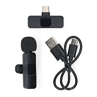 Ασύρματο μικρόφωνο πέτου με έξοδο USB Type-C, ιδανικό για χρήση σε notebook / smartphone / tablet NEDIS MICW110BK