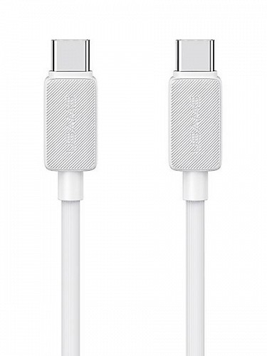 USAMS καλώδιο USB-C σε USB-C US-SJ691, 60W, 480Mbps, 1m, λευκό SJ691USB02
