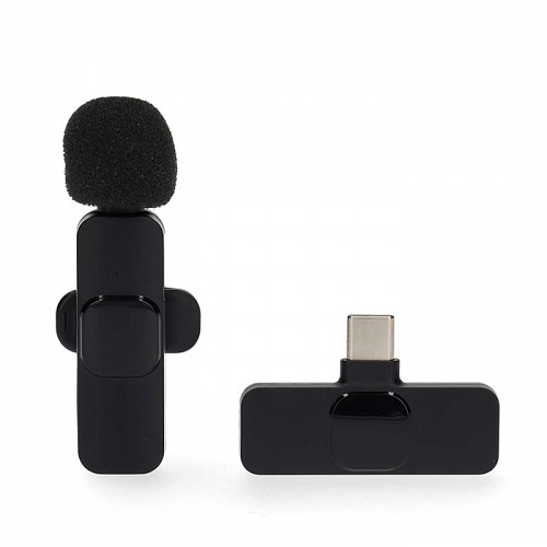 Ασύρματο μικρόφωνο πέτου με έξοδο USB Type-C, ιδανικό για χρήση σε notebook / smartphone / tablet NEDIS MICW110BK