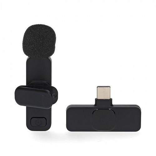 Ασύρματο μικρόφωνο πέτου με έξοδο USB Type-C, ιδανικό για χρήση σε notebook / smartphone / tablet NEDIS MICW110BK