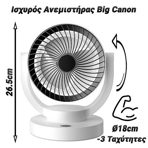 Ισχυρός Ανεμιστήρας Big Canon (Black) 0724.006