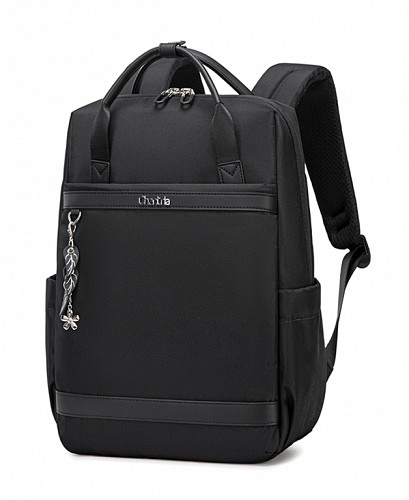 CHANTRIA γυναικεία τσάντα πλάτης CB00639 με θήκη laptop 14, 12.5L, μαύρη CB00639-BK