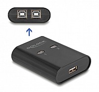 DELOCK USB Type B switch 11503, 2 σε 1, μαύρο 11503-DE