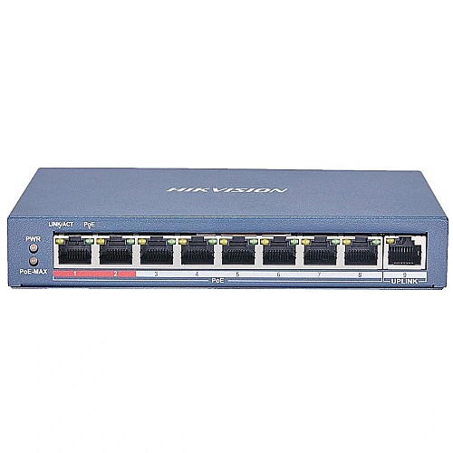 Hikvision 9 Port Unmanaged PoE Switch L2 Series (DS-3E0109P-E(C)) (HKVDS-3E0109P-EC)