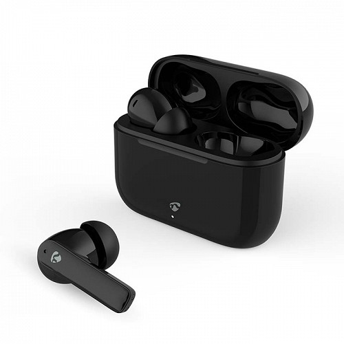 Bluetooth ακουστικά handsfree με θήκη φόρτισης και λειτουργία environmental noise cancelling (ENC), σε μαύρο χρώμα NEDIS HPBT2425BK