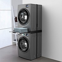 Βάση στήριξης για τοποθέτηση του στεγνωτηρίου επάνω στο πλυντήριο, με πρακτικό συρταρωτό ξύλινο ράφι πιστοποιημένο από FSC, σε μαύρο χρώμα MELICONI BASE TORRE DARK