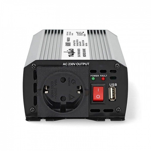 Inverter 600W/12V, με έξοδο ημιτονικής κυματομορφής που μετατρέπει την τάση από μπαταρίες 12VDC σε 230VAC NEDIS PIM60012FGY