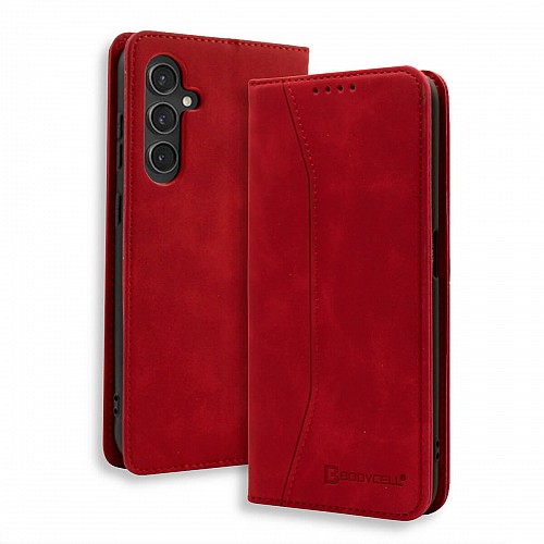 Bodycell Book Case Pu Leather Samsung S24 FE Red