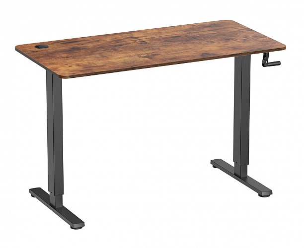 BRATECK γραφείο N12-22RE-B με ρυθμιζόμενο ύψος, 120x60x72~114cm, μαύρο/καφέ ξύλινο N12-22RE-B