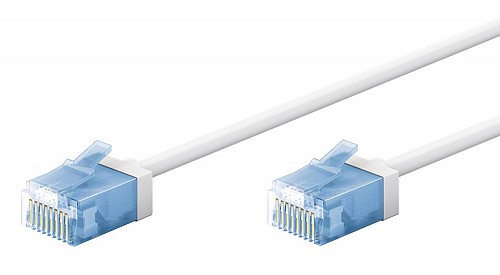 GOOBAY καλώδιο δικτύου 74285, CAT 6A U/UTP, slim, copper, 500MHz, 0.5m, λευκό 74285