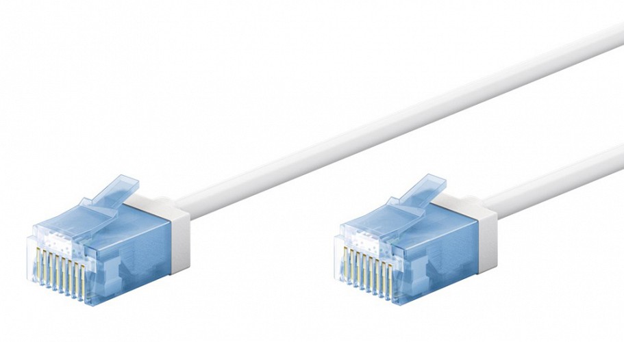 GOOBAY καλώδιο δικτύου 74285, CAT 6A U/UTP, slim, copper, 500MHz, 0.5m, λευκό 74285