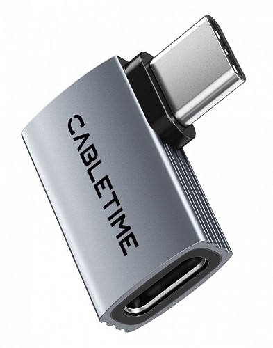 CABLETIME αντάπτορας USB-C CT-OTG41-AG, γωνιακός, USB4, 240W, 40Gbps, 8K, γκρι CT-OTG41-AG