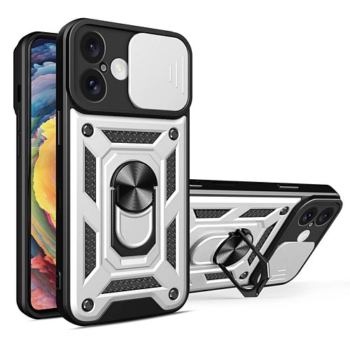 Bodycell Armor Slide Cover Case iPhone 16 Plus Silver