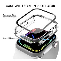 Θήκη PC με Tempered Glass Ahastyle WG65 Premium Apple Watch Ultra 49mm Μαύρο-Διάφανο (2 τεμ.)
