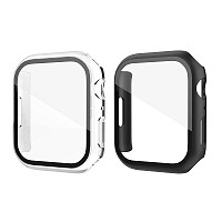 Θήκη PC με Tempered Glass Ahastyle WG65 Premium Apple Watch 7/8/9 45mm Μαύρο-Διάφανο (2 τεμ.)