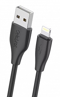 CELEBRAT καλώδιο Lightning σε USB CB-31, 15W, 480Mbps, 1m, μαύρο CB-31A-L-BK
