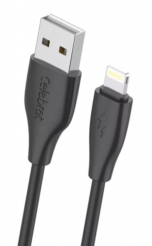 CELEBRAT καλώδιο Lightning σε USB CB-31, 15W, 480Mbps, 1m, μαύρο CB-31A-L-BK
