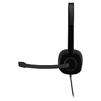 Ενσύρματα Ακουστικά Κεφαλής Logitech H151 με Μικρόφωνο Μαύρο