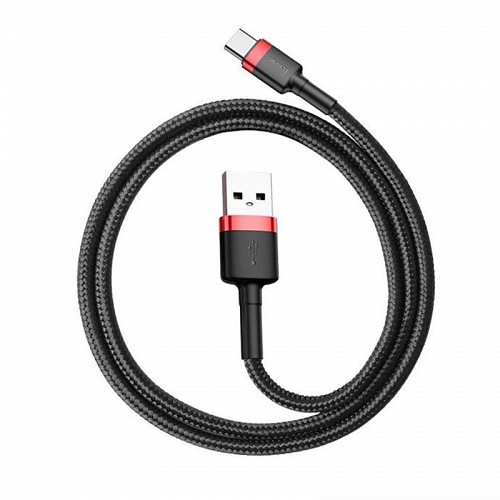 Καλώδιο Σύνδεσης USB 2.0 Baseus Cafule USB A σε USB C 3A 1m Μαύρο-Κόκκινο