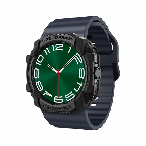 Θήκη Soft TPU Spigen Rugged Armor Samsung Galaxy Watch Ultra 47mm Μαύρο